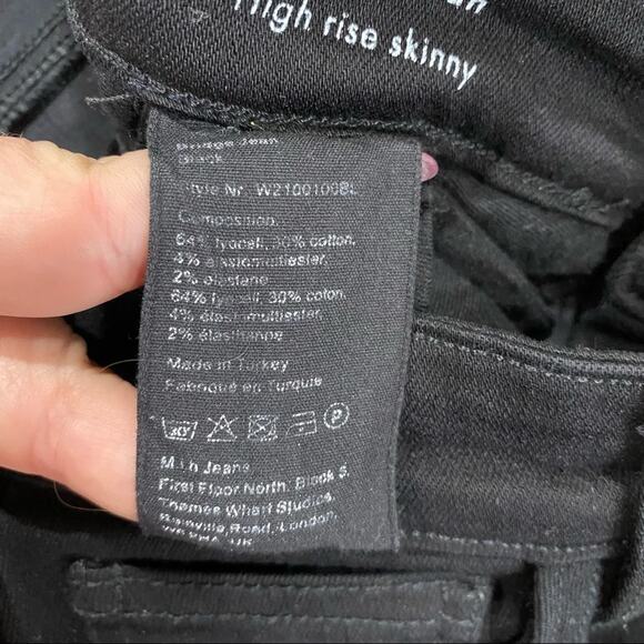M.i.h Jeans Black Bridge High Rise Skinny Jeans Size 27 Premium Denim Minimal - Picture 7 of 7